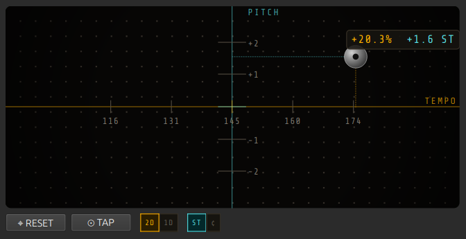 Pitch and tempo control pad